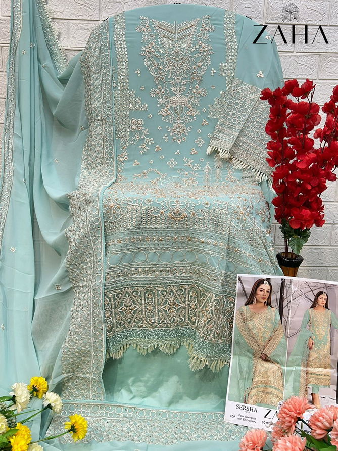 Sersha Vol 6 By Zaha 10288 A To D Georgette Pakistani Suits Wholesalers in Delhi
